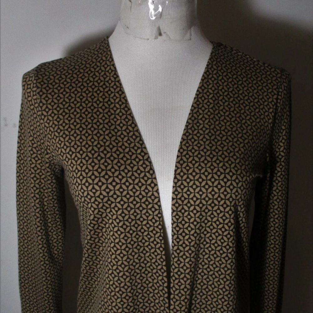 J. Jill Black and Tan Open-Front Cardigan - Picture 3 of 9